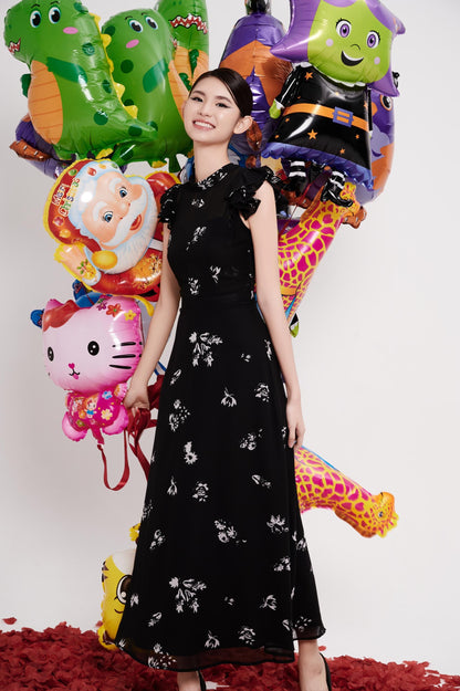 Daisy Ruffle Chiffon Dress