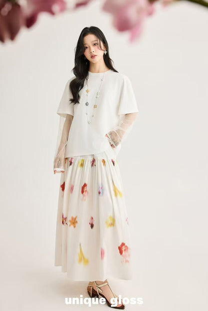 Blossom A-line Floral Skirt