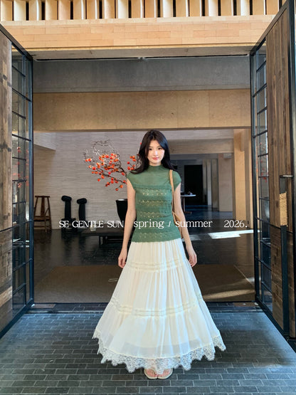 Luna Hollow Lace Knit Top