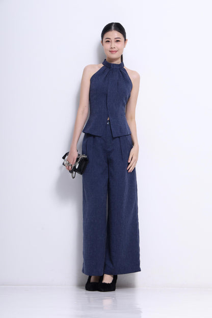Solar Cut Out Linen Top