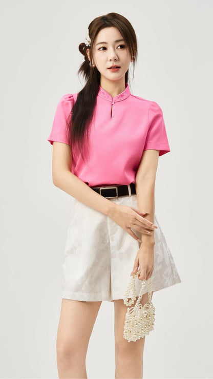 Su Oriental Embroidered Qipao Top