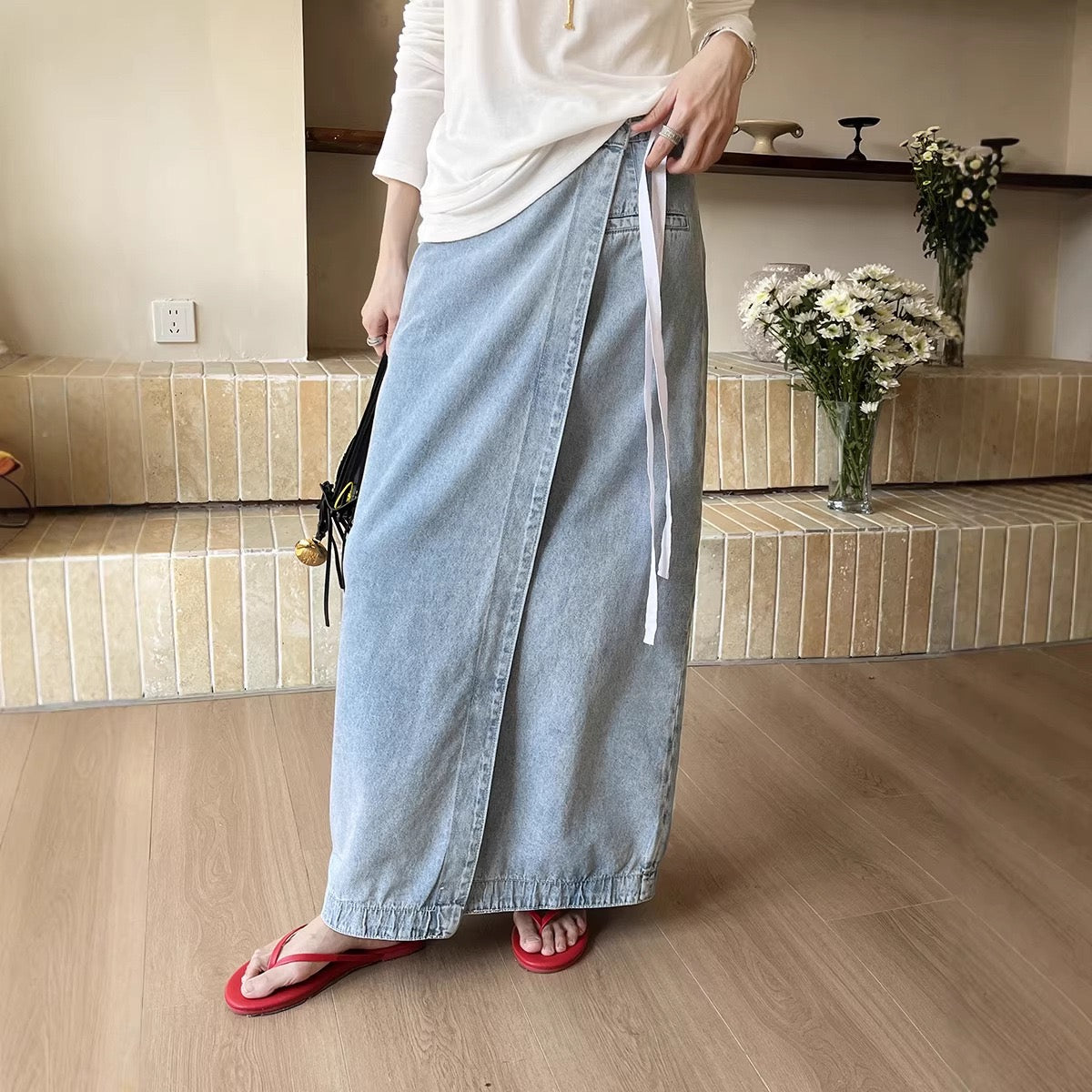 Gracetina Overlap Denim Skirt
