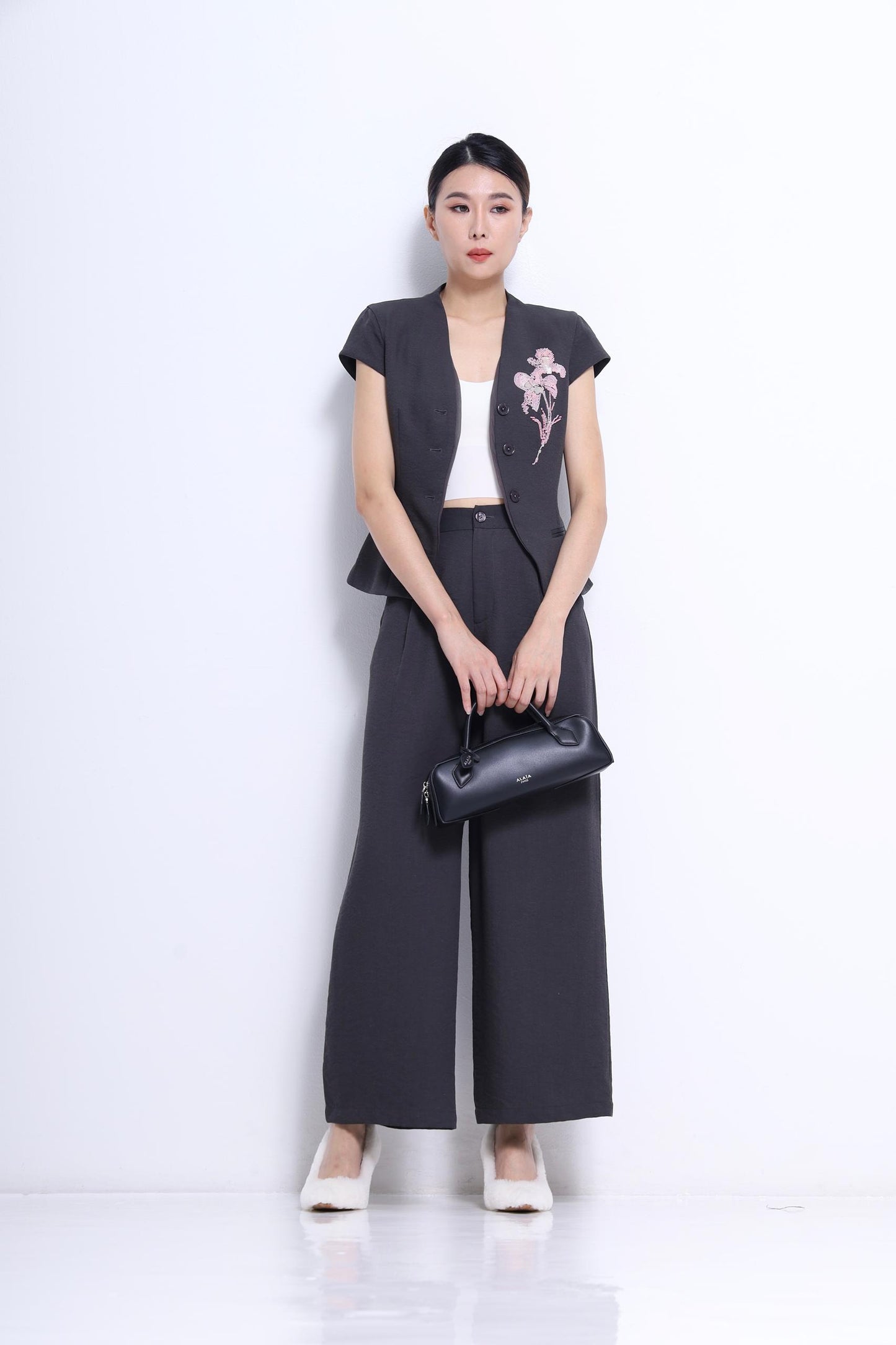 Shan Embroidered Flower Vest Top