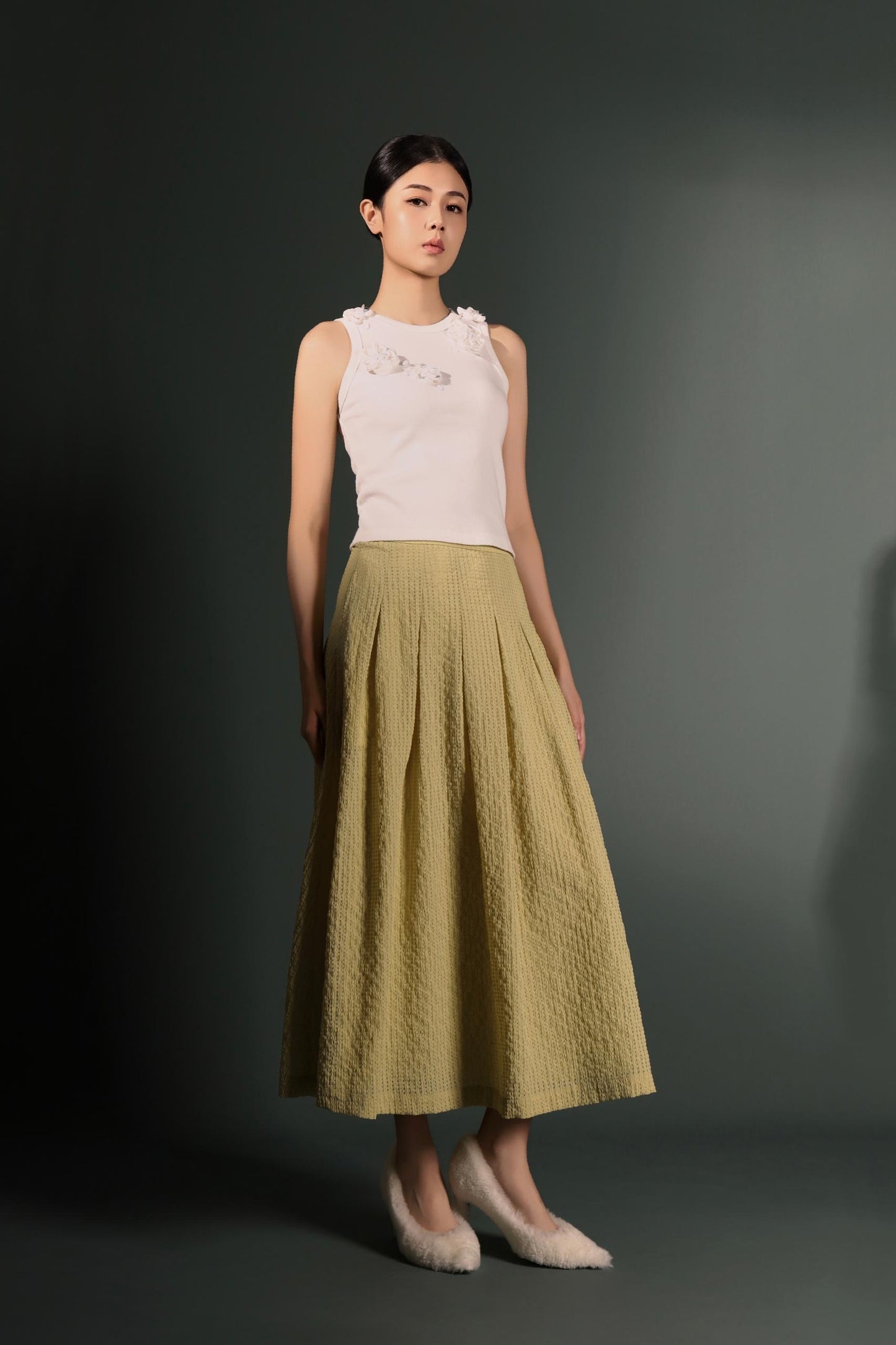 Fiona Embossed A-line Skirt