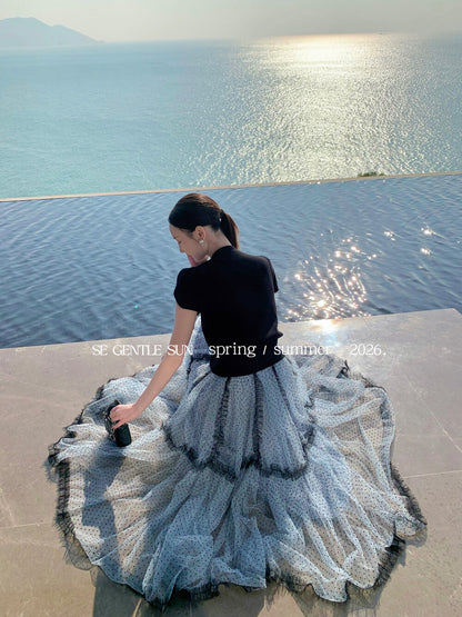 Faye Polka Dot Tulle Skirt