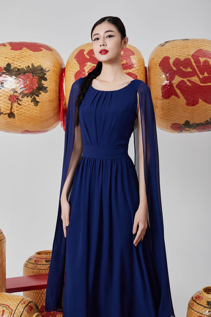 Venus Open Sleeve Chiffon Dress