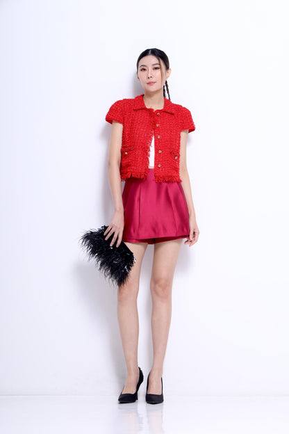 Venetia A-line Satin Skorts