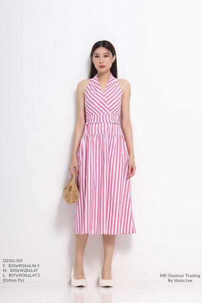 Marilyn V-Neck Stripe Dress