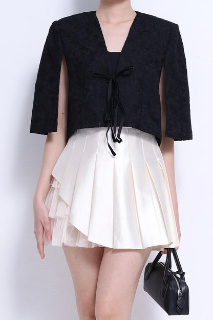Lia Front Tie Cropped Cape