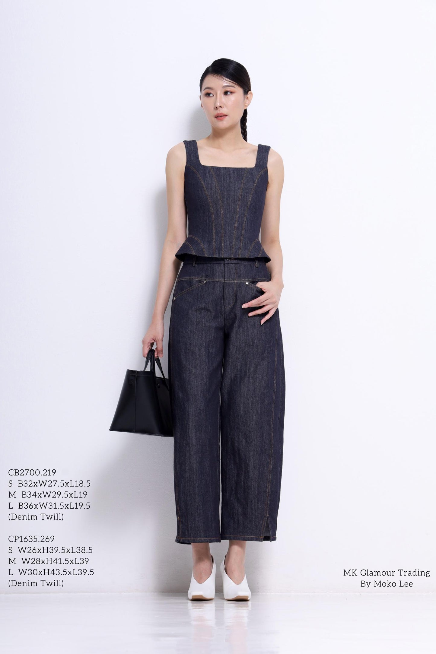 Zenda Denim Square Neck Top