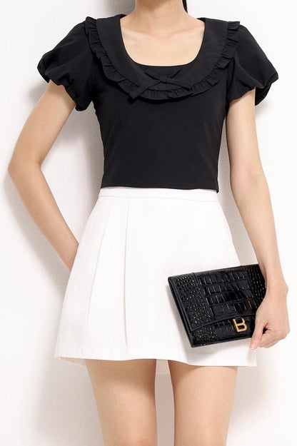 Lily Boat Neck Bow Tie Top