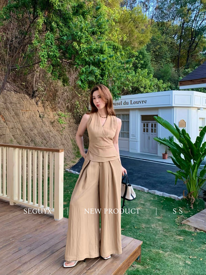 Lucy V-Neck Relaxed Pants Set
