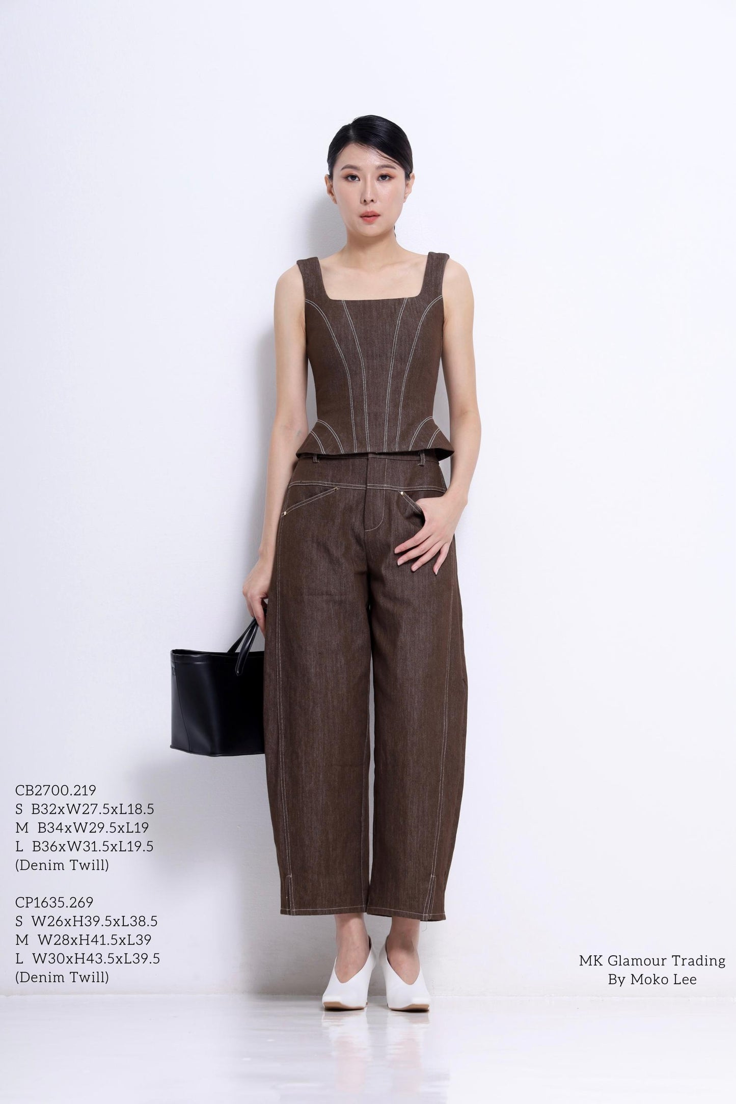 Zenda Denim Square Neck Top