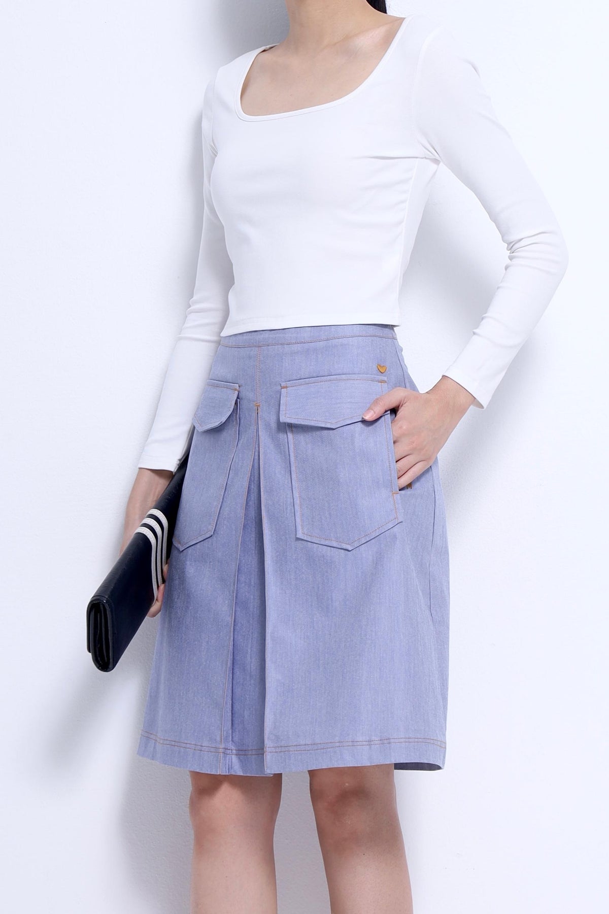 Tassy High Waisted Midi Skirt
