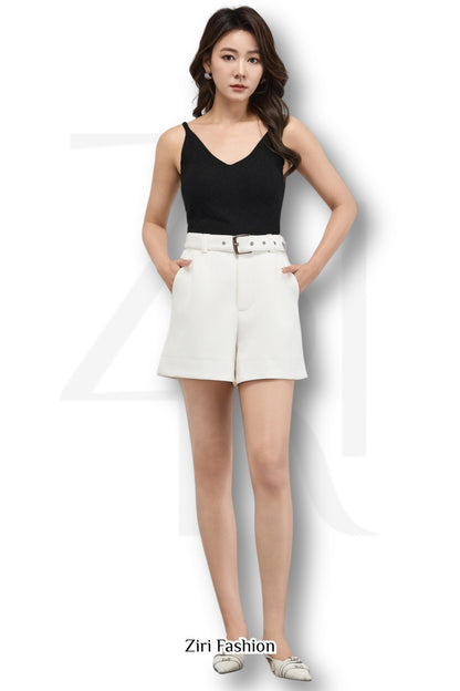 Ziri Belted High Waisted Shorts