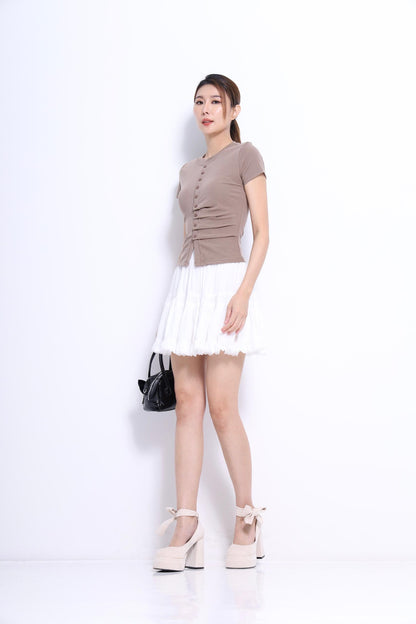 Charlie Fitted Tee with Pleats