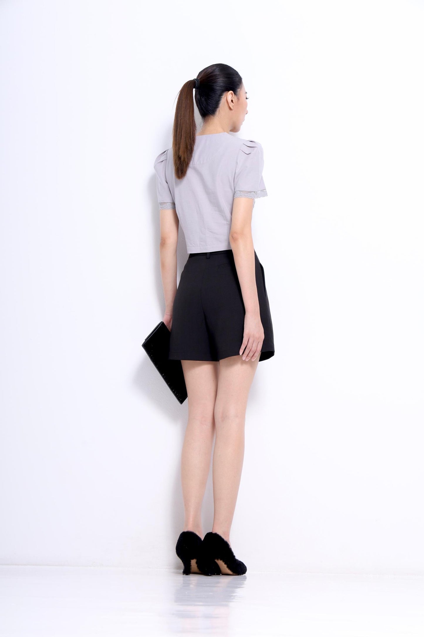 Lulu V-Neck Lace Ribbon Blouse