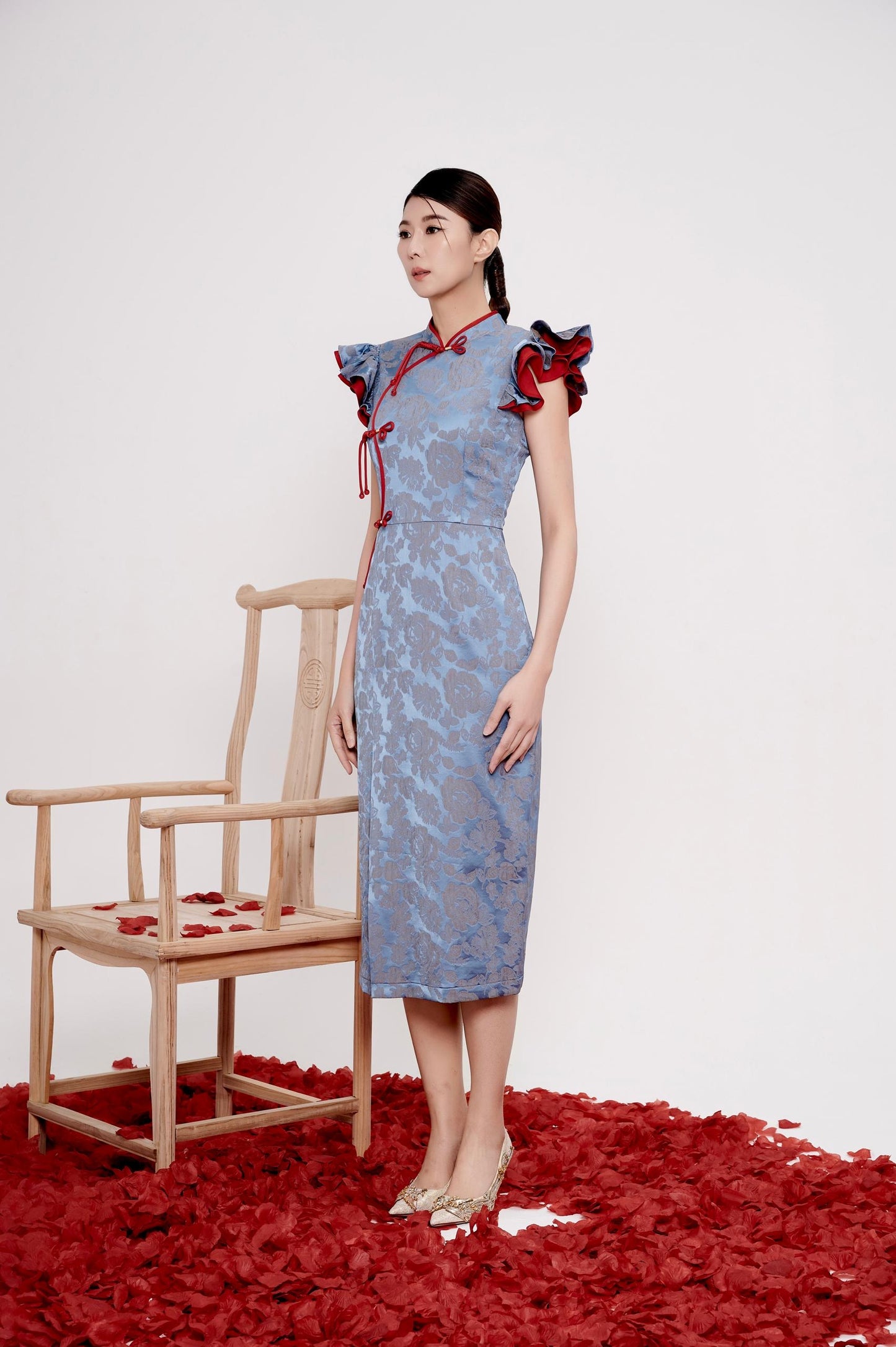 Ru Bi Orient Ruffle Dress