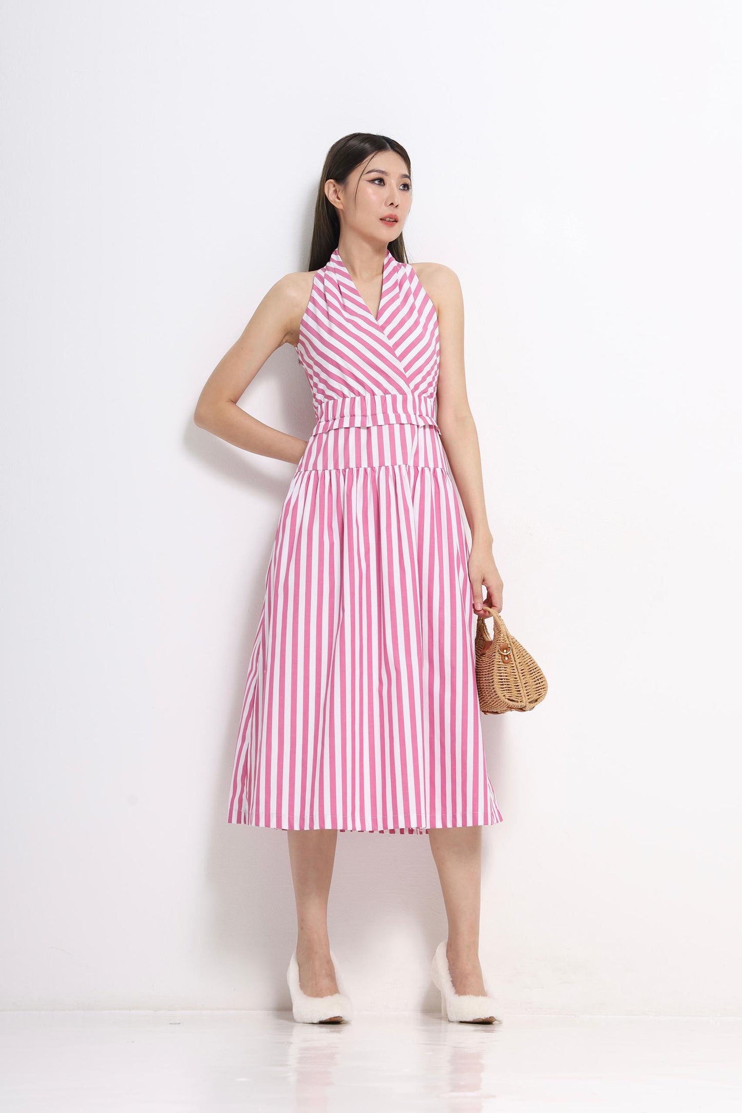 Marilyn V-Neck Stripe Dress