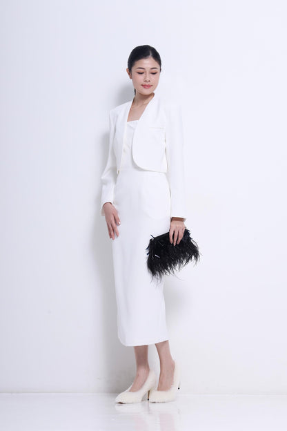 Lyla Tailored Cropped Open Jacket