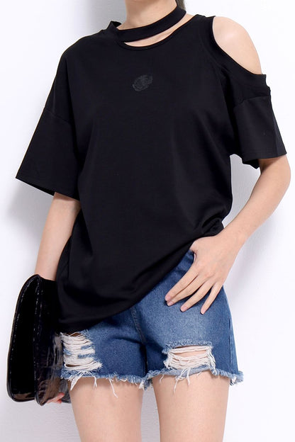 Mia Cutout Oversized Tee