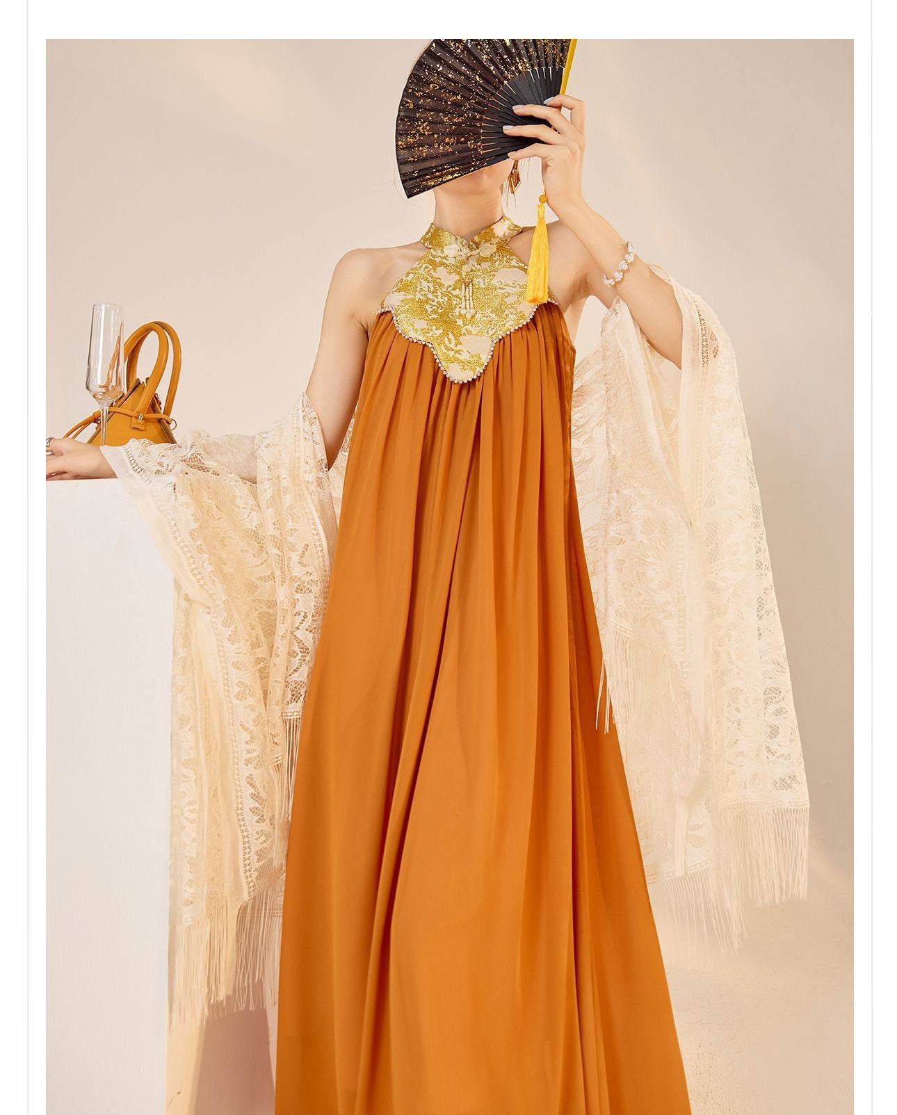 Ruyi Orient Halter Dress