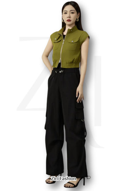 Ziri Biker Cropped Vest