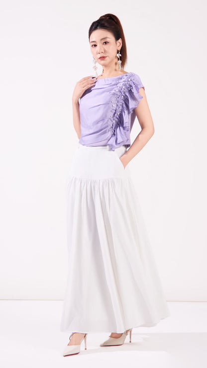 Ziri Asymmetrical Ruffle Top