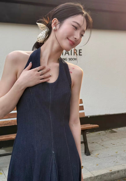 Ara Halter Denim Dress