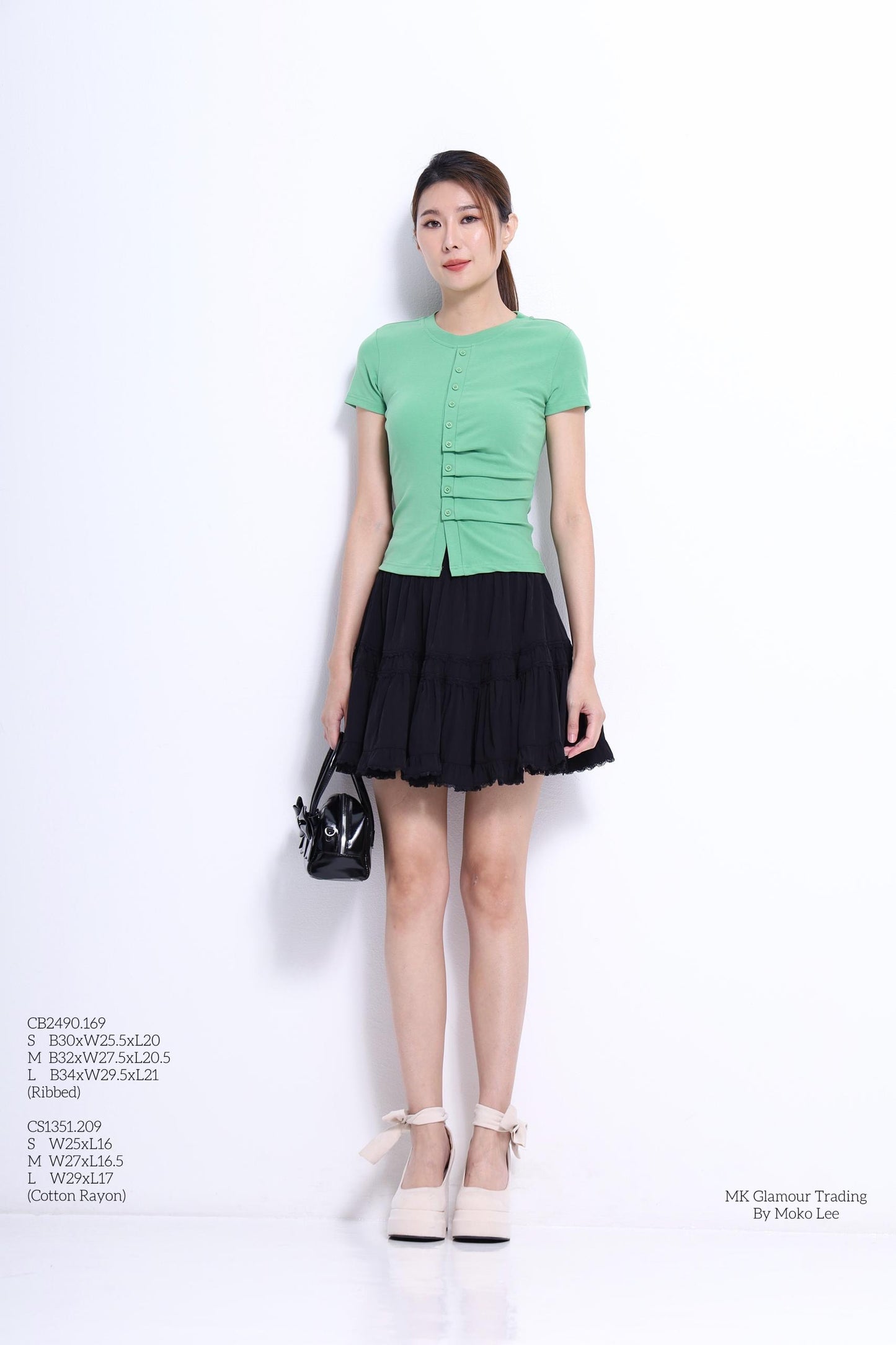 Charlie Fitted Tee with Pleats