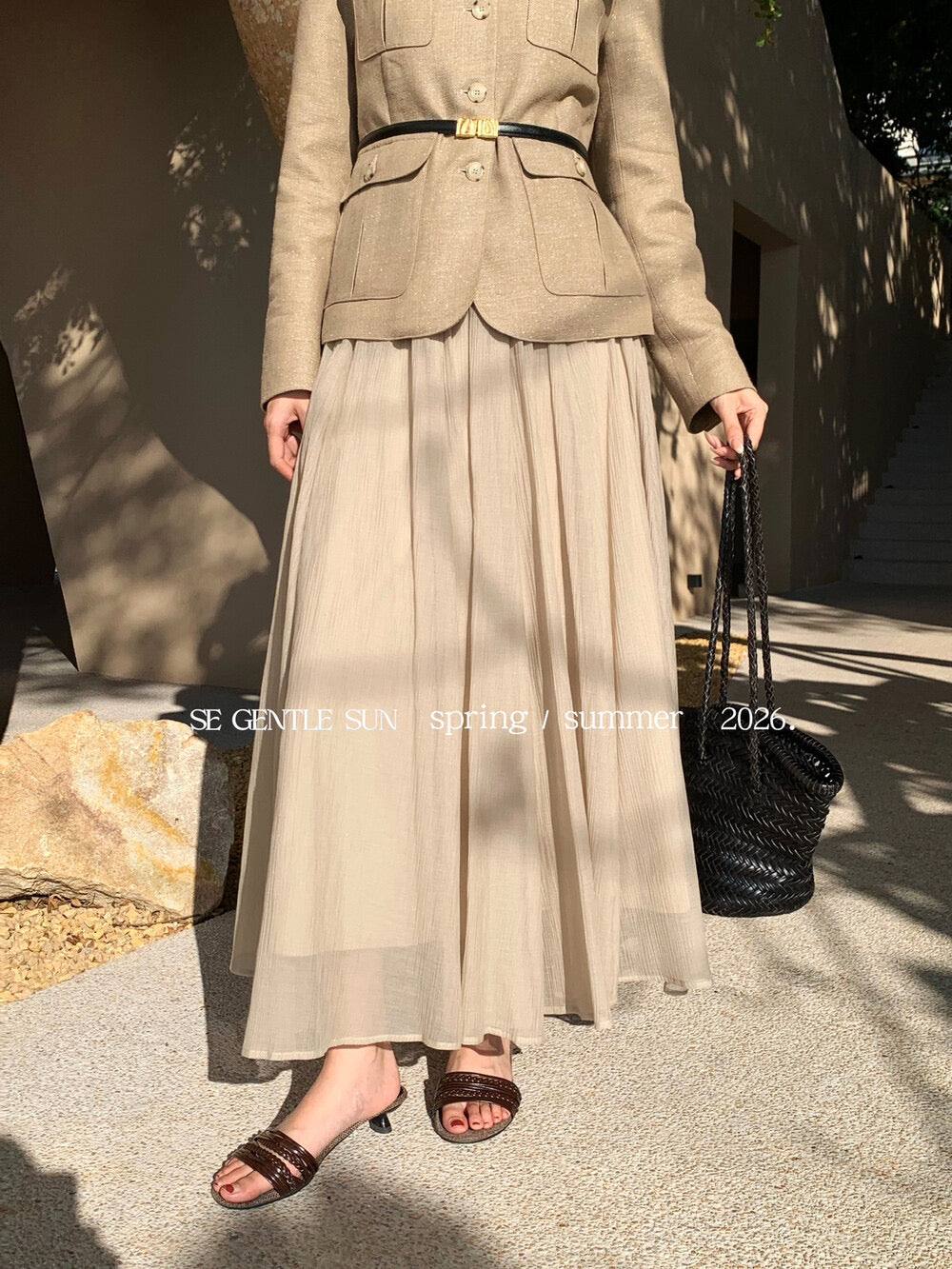 Tyana Textured A-line Skirt