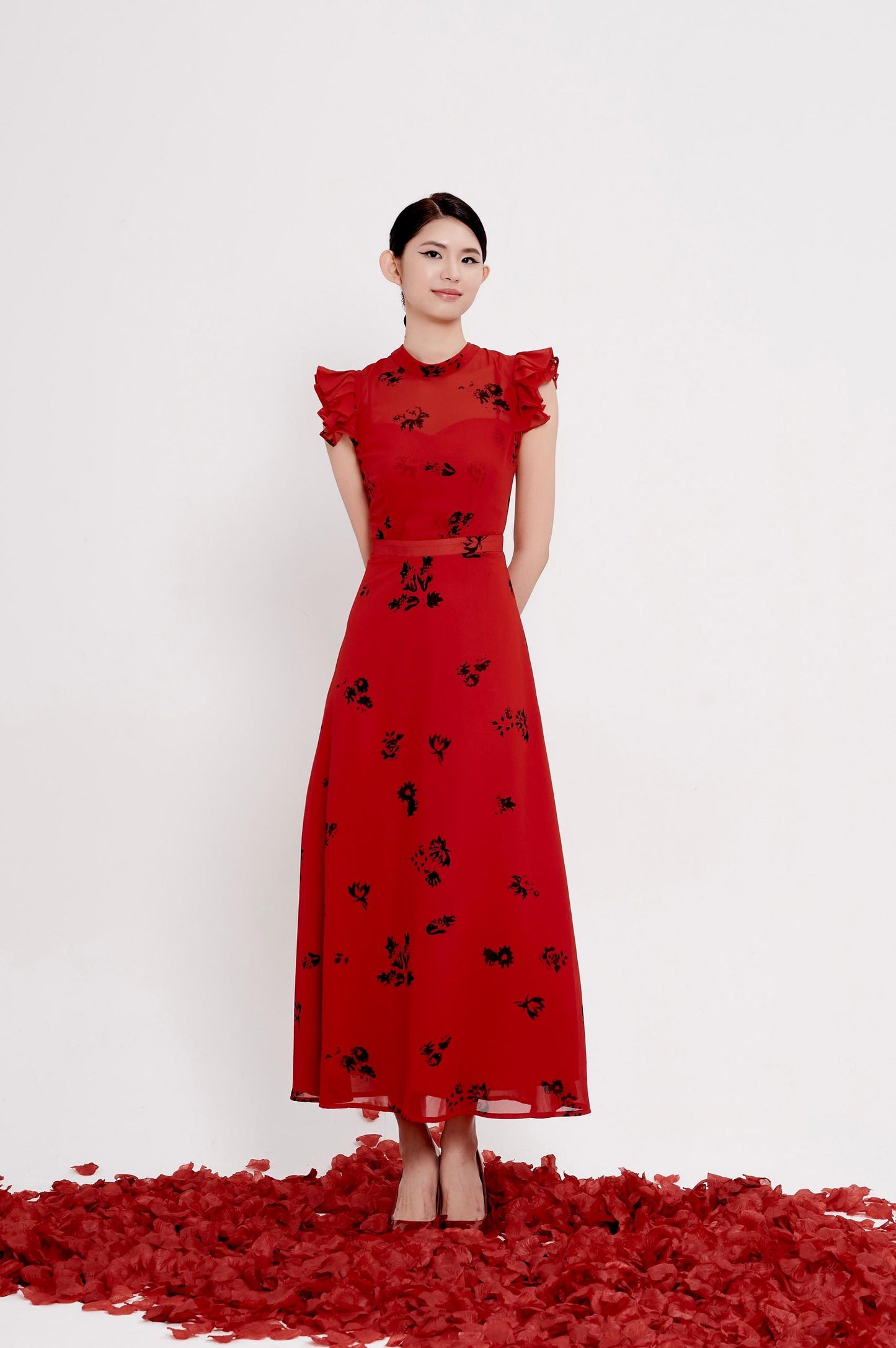 Daisy Ruffle Chiffon Dress