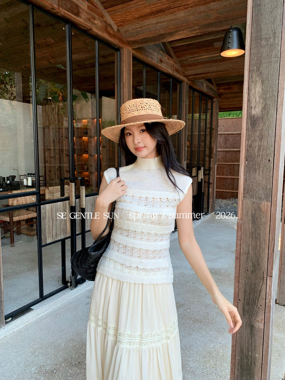 Luna Hollow Lace Knit Top