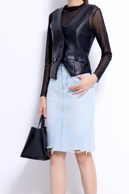 Olivia Faux Leather Vest