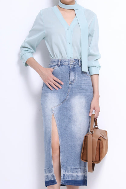 Marie V-Neck Chiffon Blouse