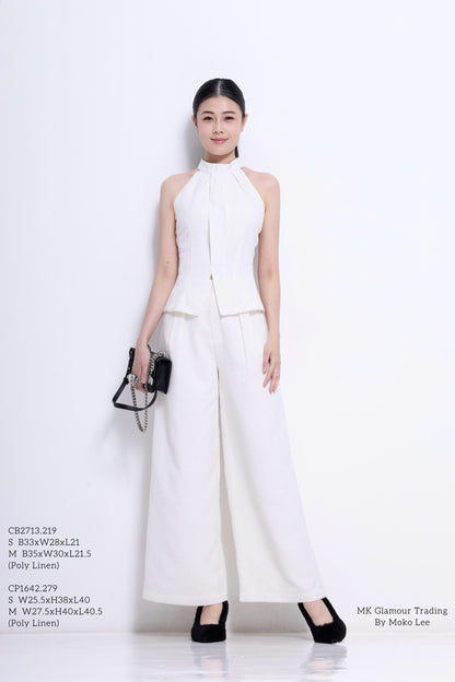 Solar Cut Out Linen Top