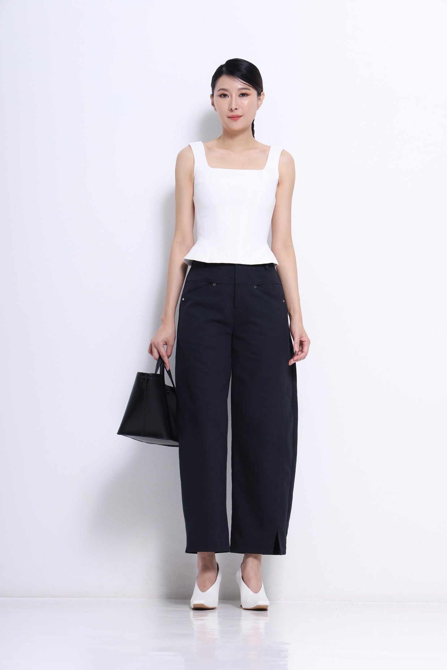 Zenda Denim Square Neck Top