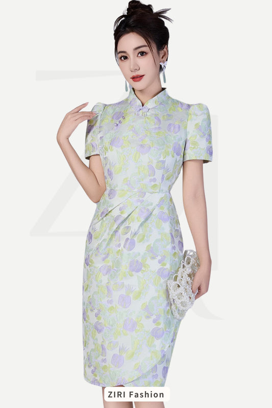 Ziri Jacquard Qipao Dress