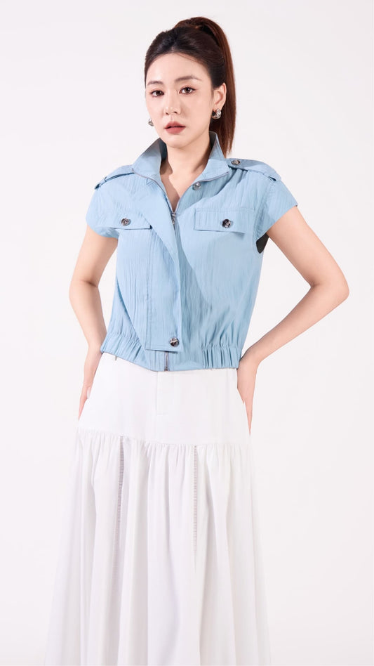 Ziri Biker Cropped Vest