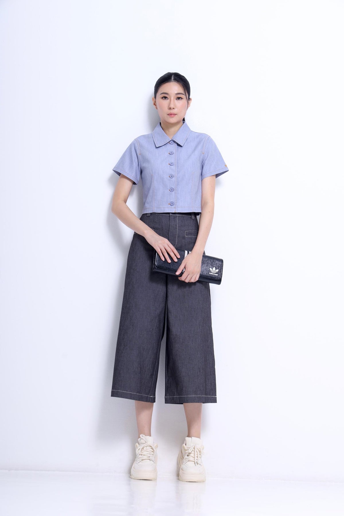 Tassy Button Down Cropped Shirt