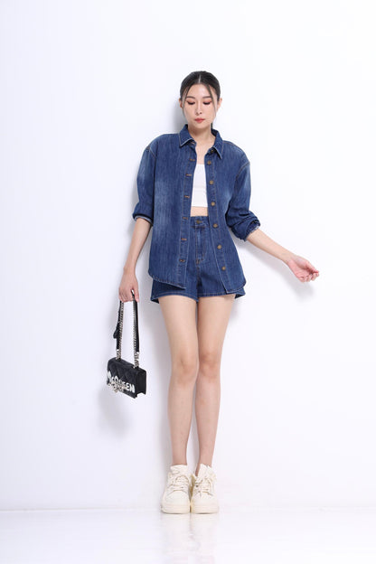 Mandy Washed Denim Shorts