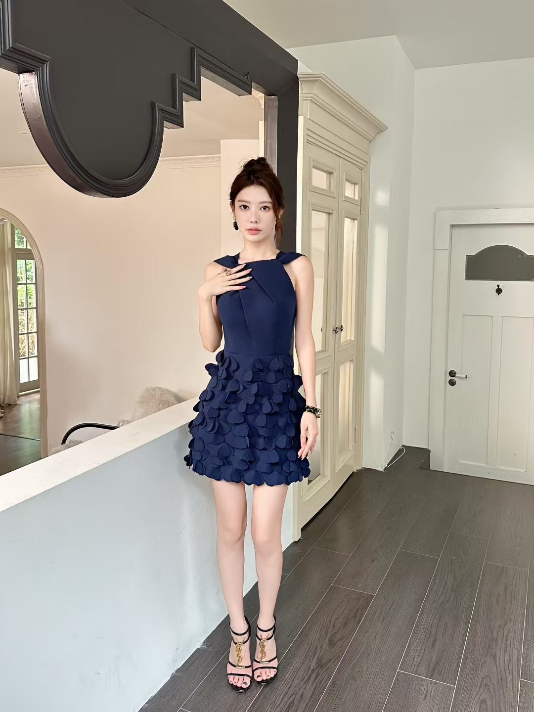 Mandy Petals Open Back Dress