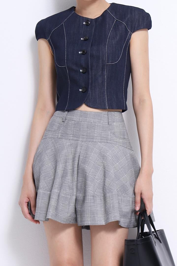Gaby Denim Button Down Top