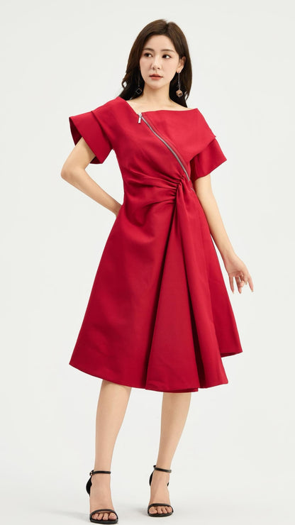 Ziri Asymmetrical Drape Dress