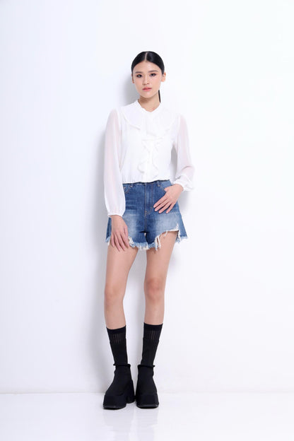Ella Cascade Ruffle Blouse