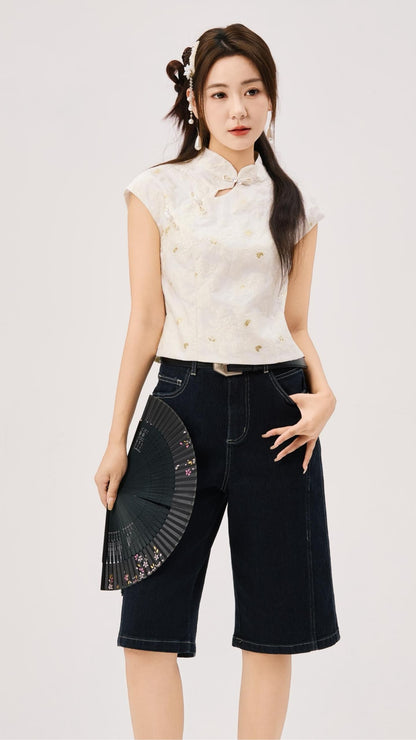 Fan Hua Oriental Jacquard Qipao Top