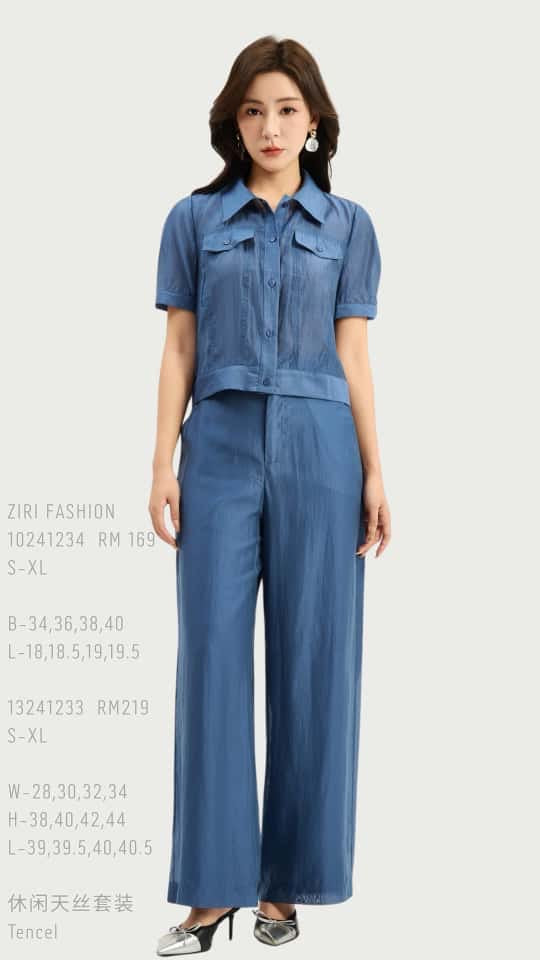 Ziri Tencel Top & Pants Set