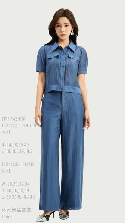 Ziri Tencel Top & Pants Set