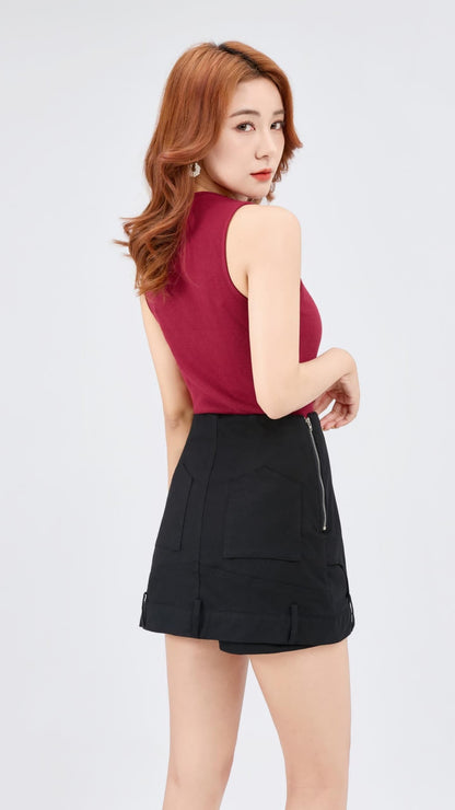 Ziri Ribbed Knit Twist Singlet