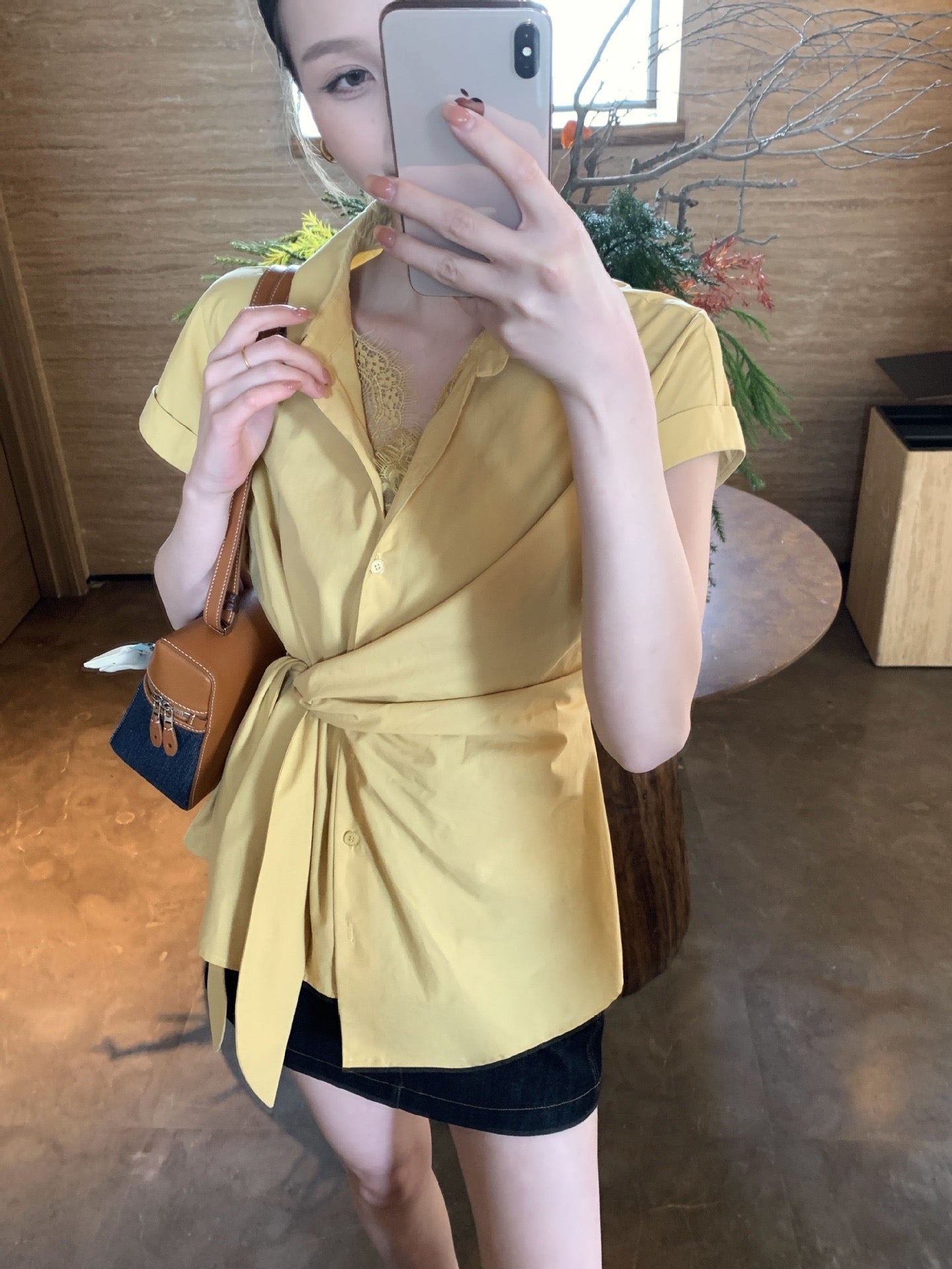 PREORDER Yoona Lace Side Tie Shirt